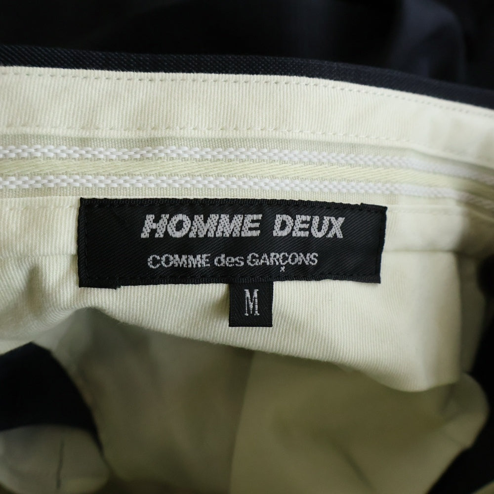 COMME des GARCONS HOMME DEUX(コムデギャルソン オムドゥ) 19AW AD2019 チェック柄 ウールセットアップスーツ 裏地ドット 2Bテーラードジャケット ノータックスラックスパンツ ネイビー DD-J002/DD-P002