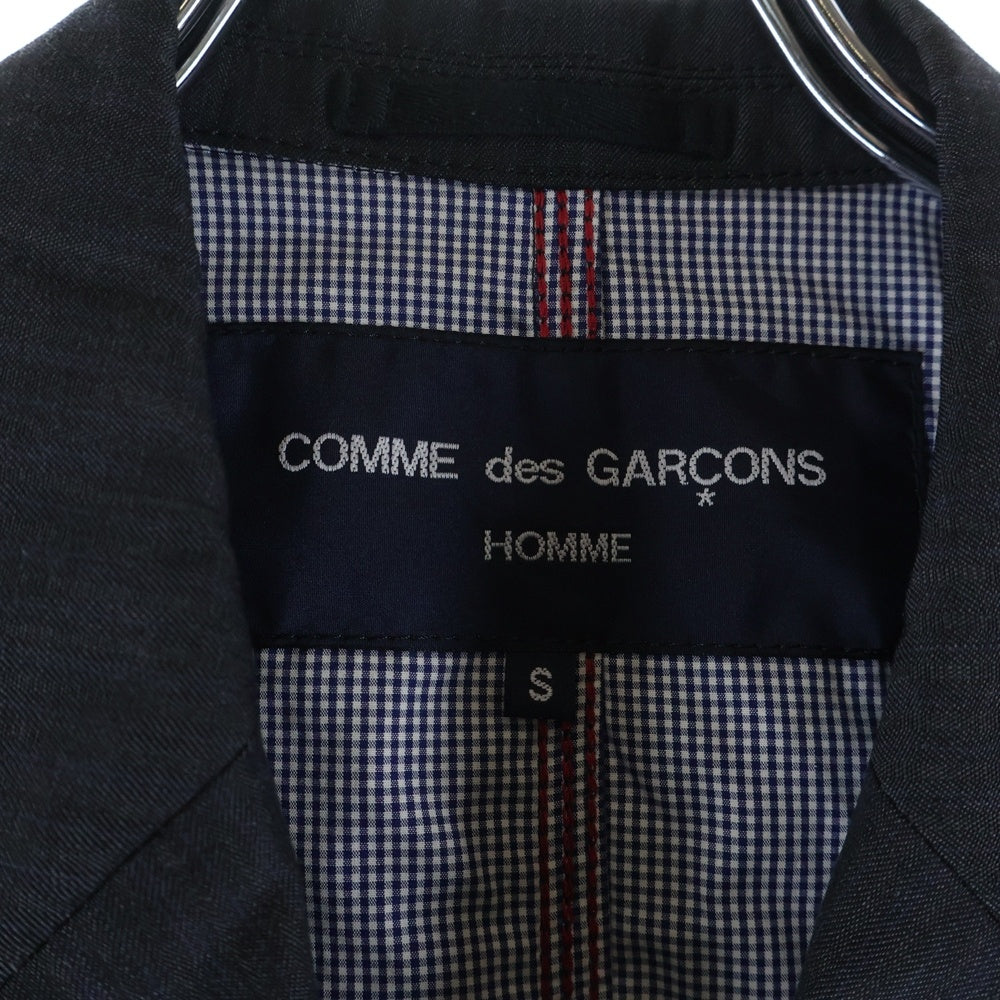 COMME des GARCONS HOMME(コムデギャルソンオム) 19SS AD2018 裏地ギンガムチェック ウール4Bテーラードコート グレー HC-C001