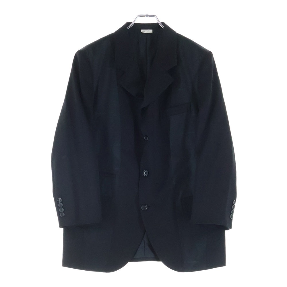 COMME des GARCONS HOMME DEUX(コムデギャルソン オムドゥ) 23AW AD2023 異素材ドッキング加工 テーラードジャケット ブラック DL-J031