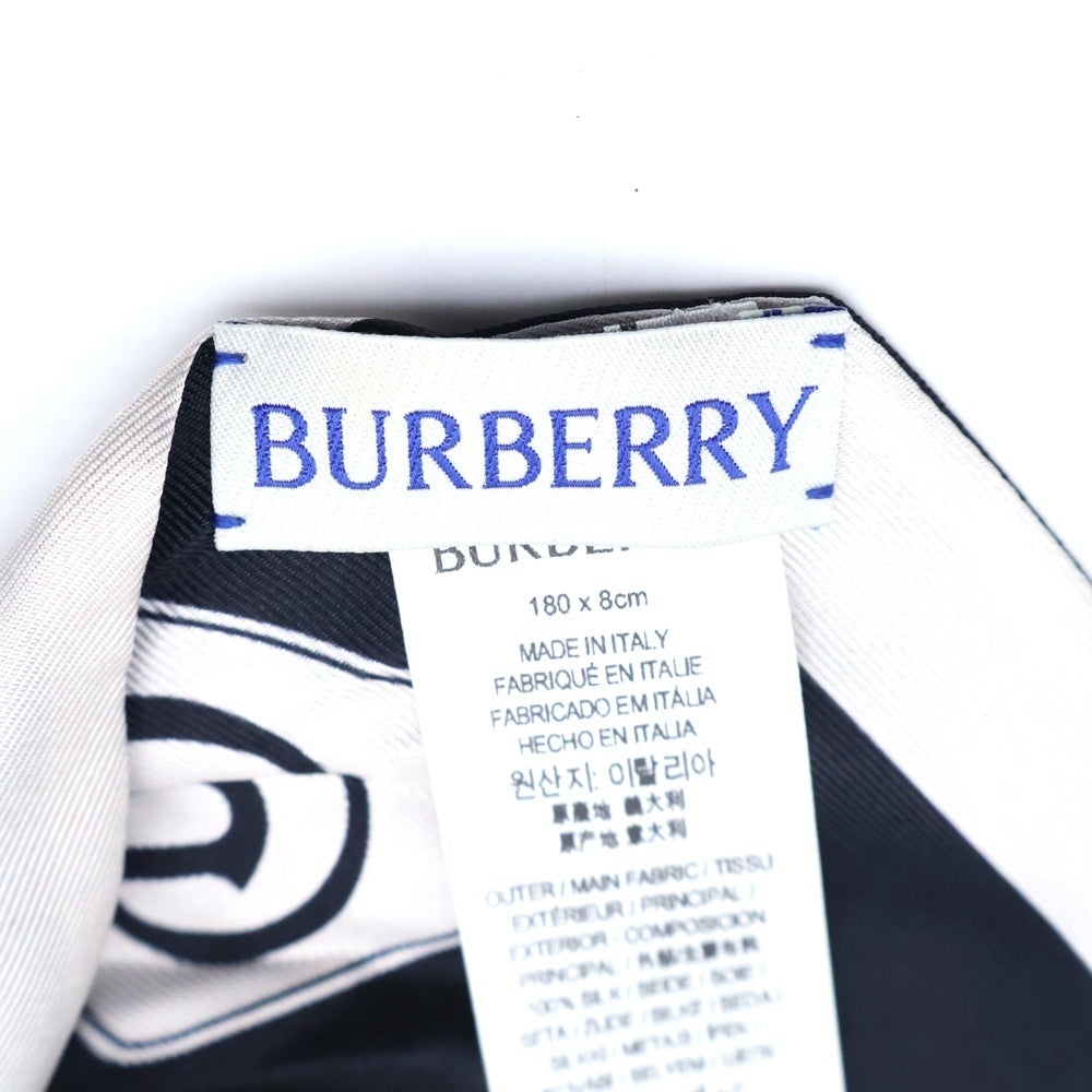 BURBERRY(バーバリー) モノグラムモチーフ シルクスカーフ ホワイト/ブラック 8098995