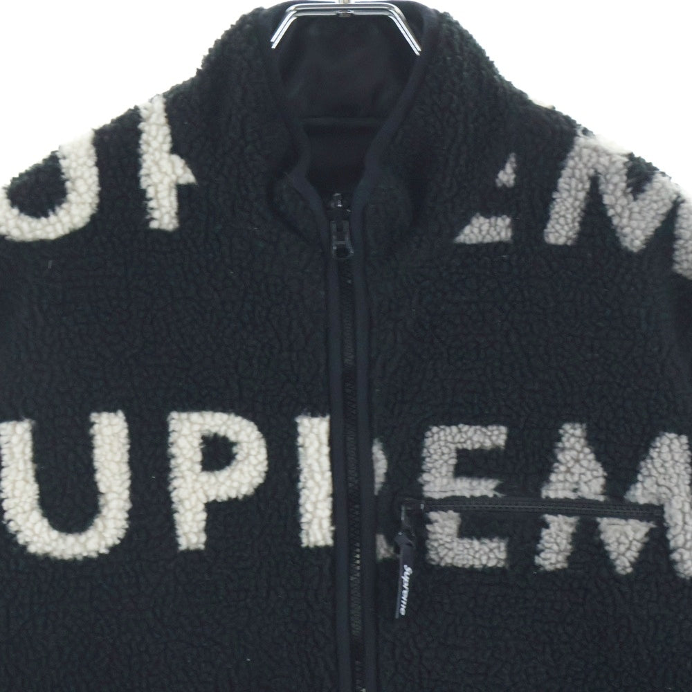 SUPREME(シュプリーム) 18AW Reversible Logo Fleece Jacket リバーシブル ロゴ フリースジャケット ブラック