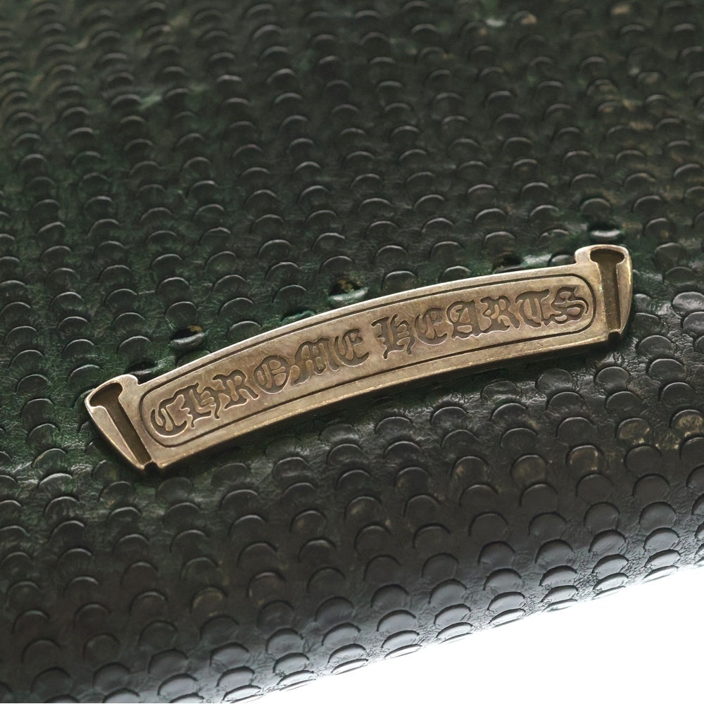 CHROME HEARTS(クロムハーツ) REC F ZIP #2 NOVELTY LEATHER ノベルティレザーレザー ダガーラウンドジップ ウォレット グリーン