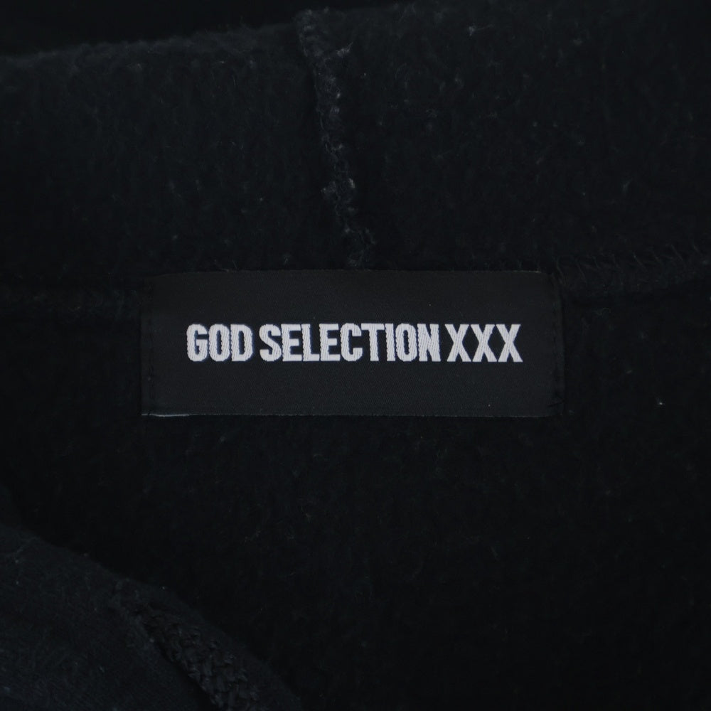 GOD SELECTION XXX(ゴッドセレクショントリプルエックス) ×FRAGMENT フラグメント ロゴデザイン フーデッド ジッアップ スウェット パーカー ブラック
