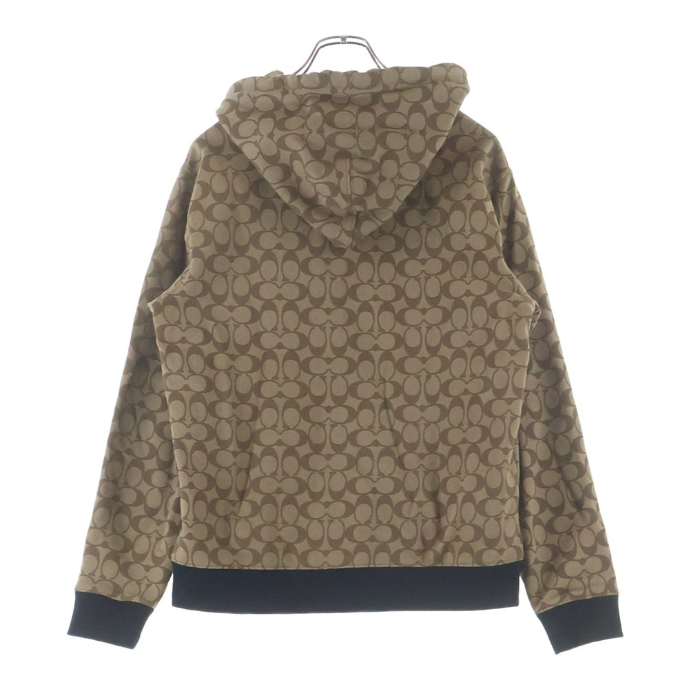 COACH(コーチ) シグネチャー 1Pロゴ ジップアップフーデッドパーカー ベージュ