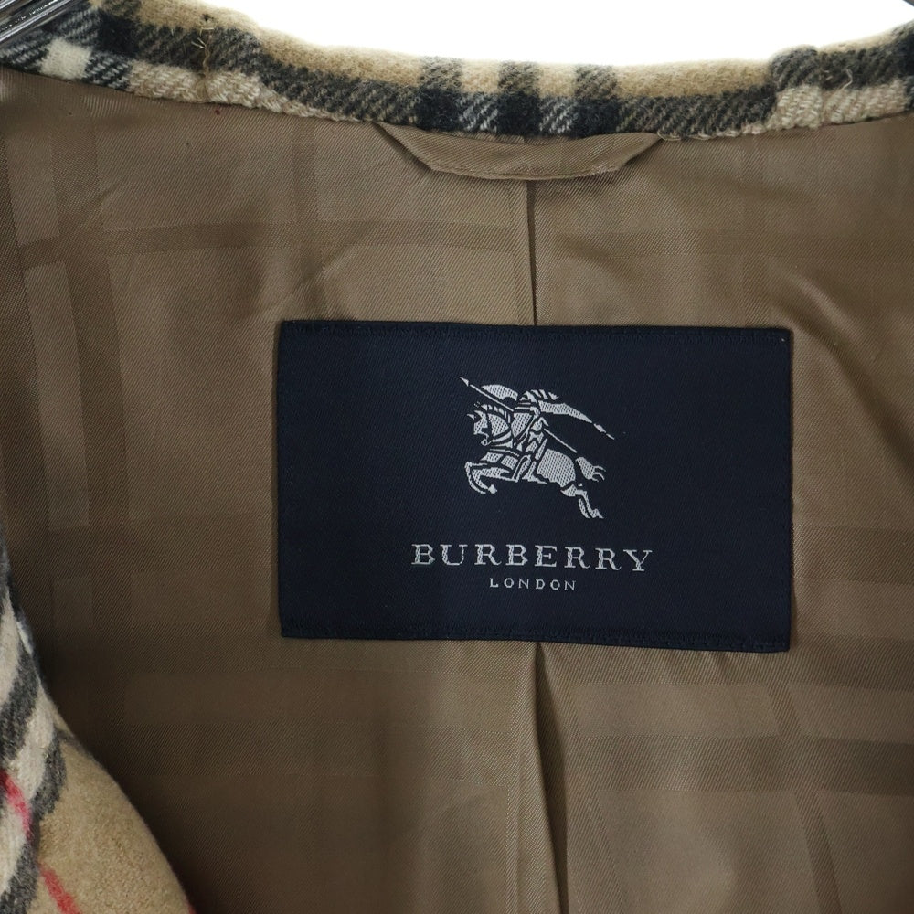 BURBERRY(バーバリー) 裏地ノヴァチェック トグルボタン カシミヤ混ウールダッフルコート ベージュ FT225-409-409