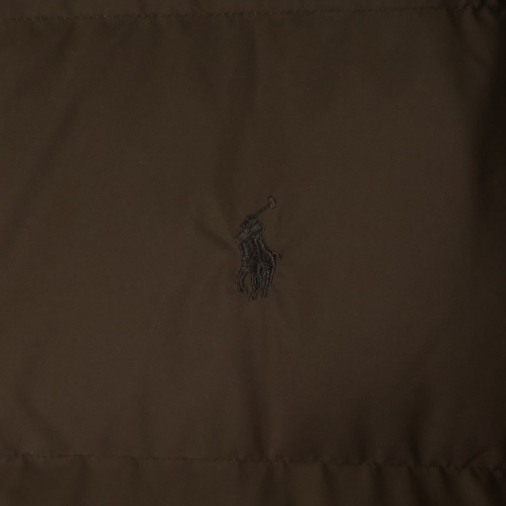 POLO RALPH LAUREN(ポロラルフローレン) スモールポニー刺繍 ダブルジップ マット キルテッド ダウンコート ブラウン