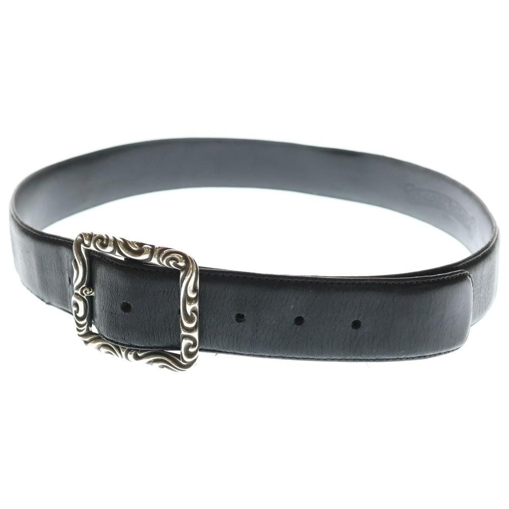 CHROME HEARTS(クロムハーツ) BLT SCRLREC レクタングルスクロール レザーベルト シルバー/ブラック