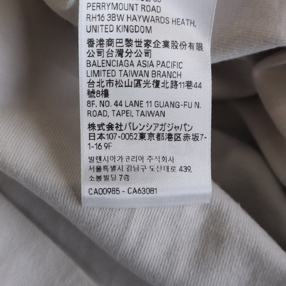 BALENCIAGA(バレンシアガ) 24AW BFRND Series Music Inside Out T-Shirt ネックホルダー付 インサイドアウト ミュージックプリントTシャツ 半袖クルーネックカットソー 787358 TQVG8