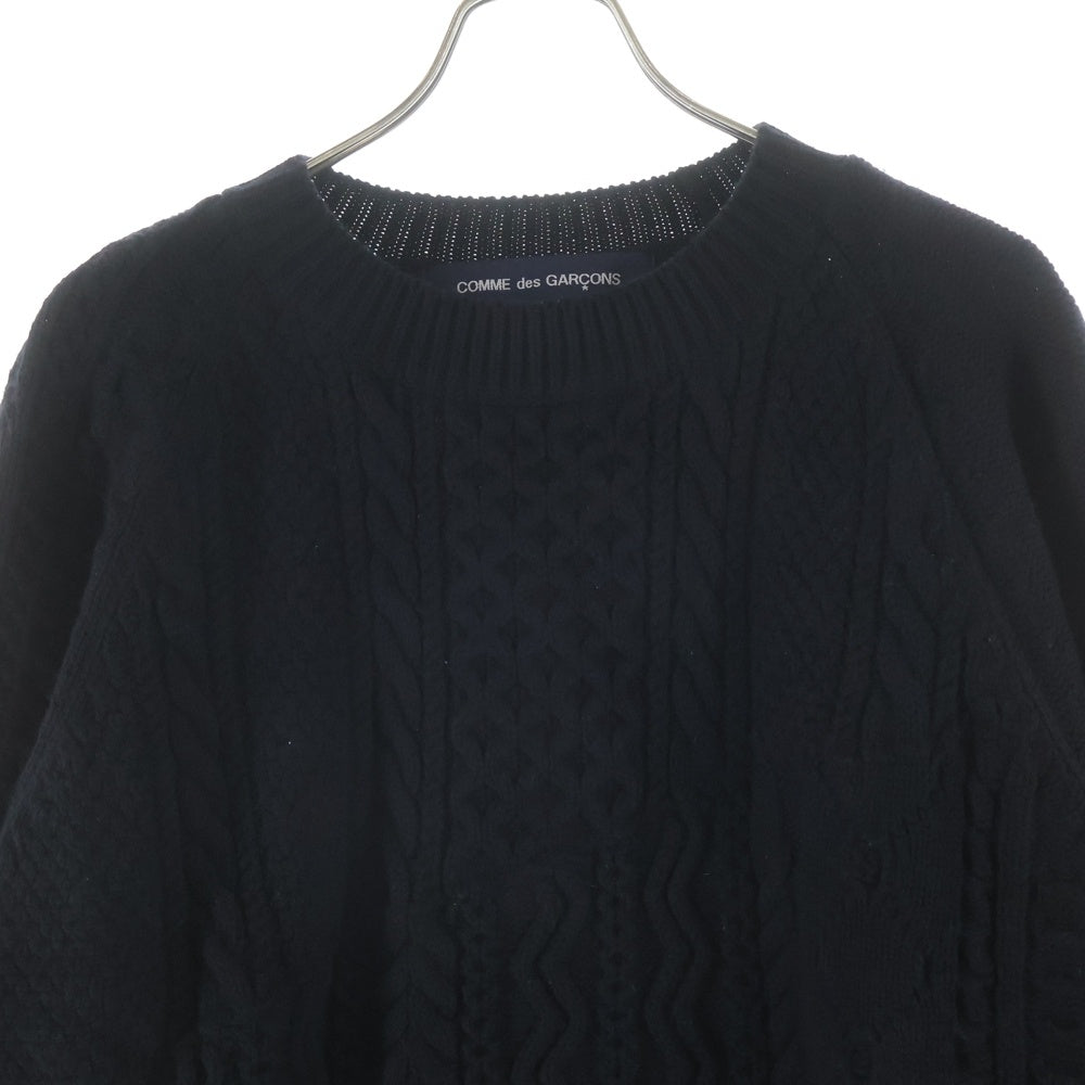 COMME des GARCONS HOMME(コムデギャルソンオム) 24AW AD2024 ハイゲージ アランニット セーター ブラック HN-N008