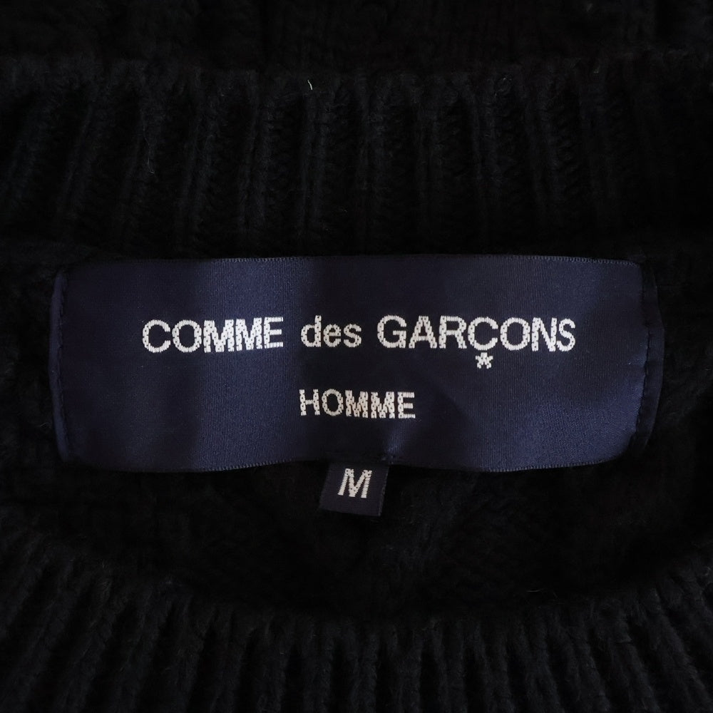 COMME des GARCONS HOMME(コムデギャルソンオム) 24AW AD2024 ハイゲージ アランニット セーター ブラック HN-N008
