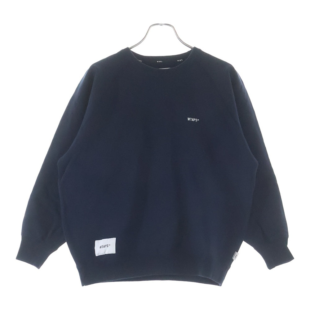 WTAPS(ダブルタップス) 25AW SIGN-RGYD SWEATER フロントロゴ クルーネックスウェット トレーナー ネイビー 252ATDT-CSM05