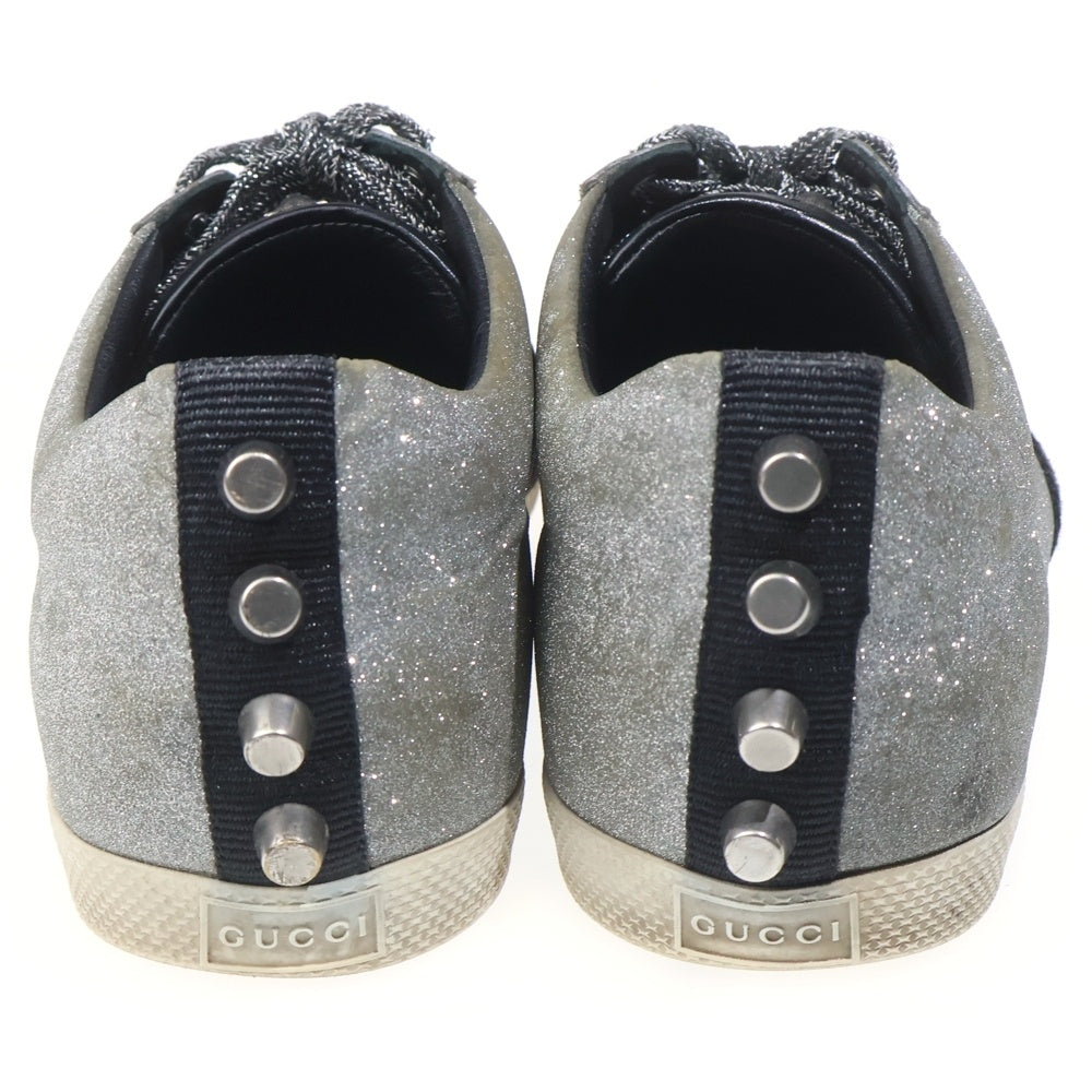 GUCCI(グッチ) シェリーライン グリッター レースアップ ローカットスニーカー 414684 シルバー