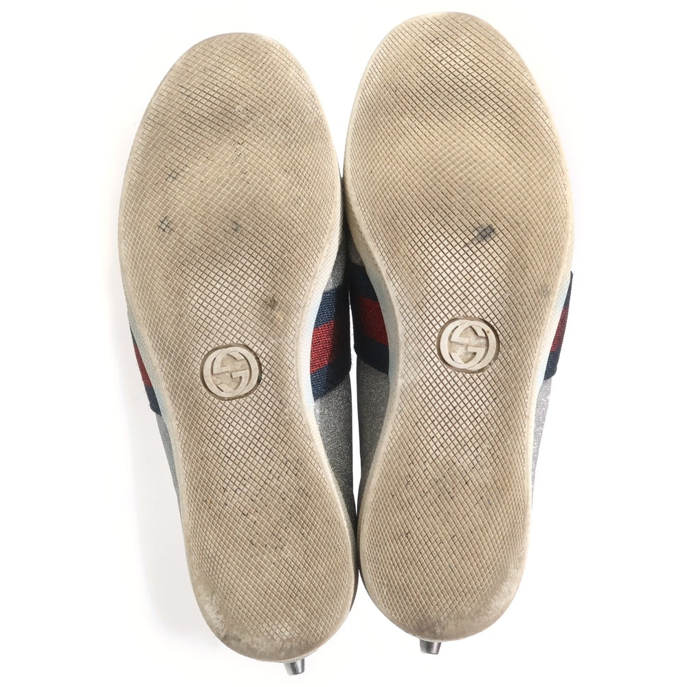 GUCCI(グッチ) シェリーライン グリッター レースアップ ローカットスニーカー 414684 シルバー