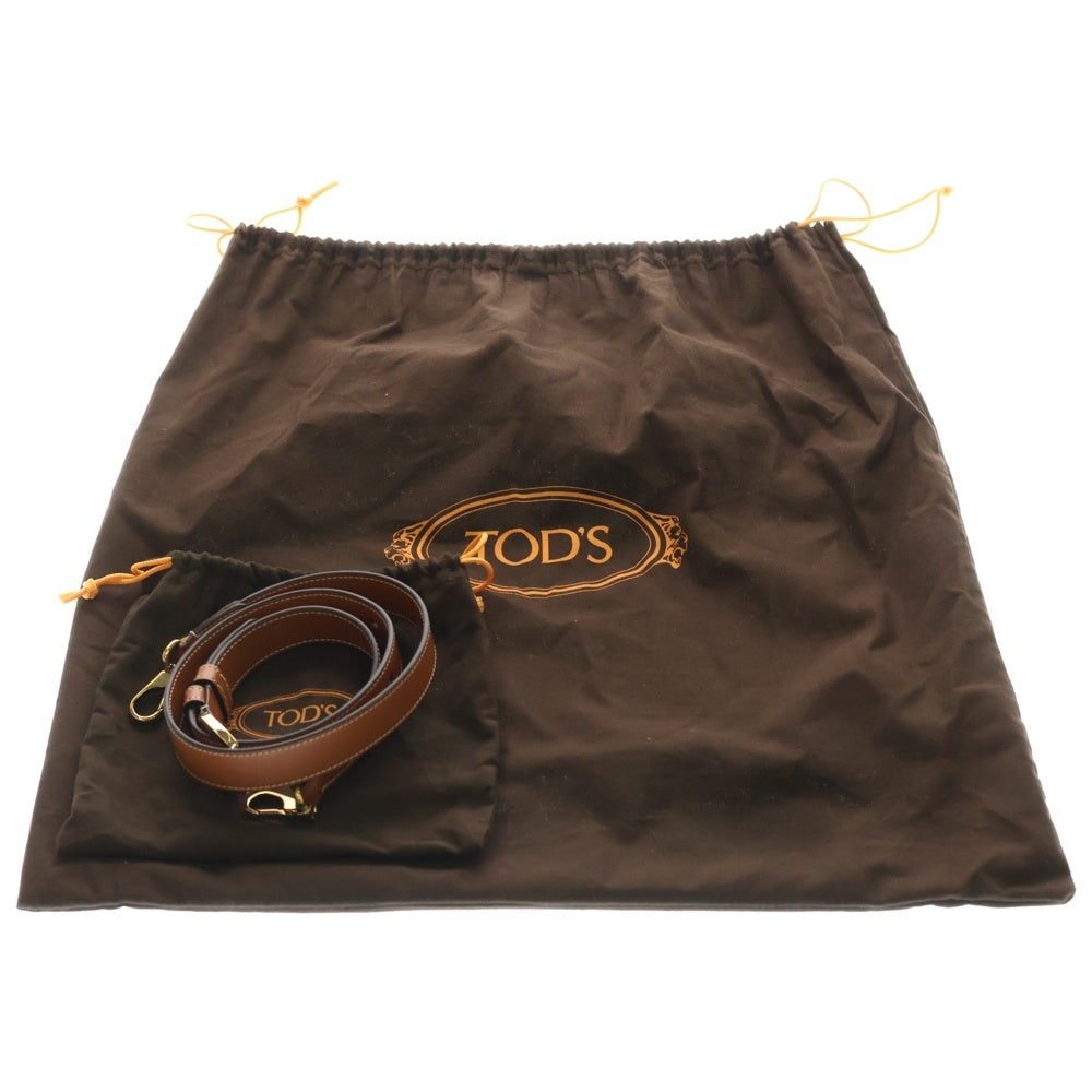 TOD'S(トッズ) T TIMELESS タイムレス 2WAY レザー ハンドバック ショルダーバック ブラック/ブラウン レディース