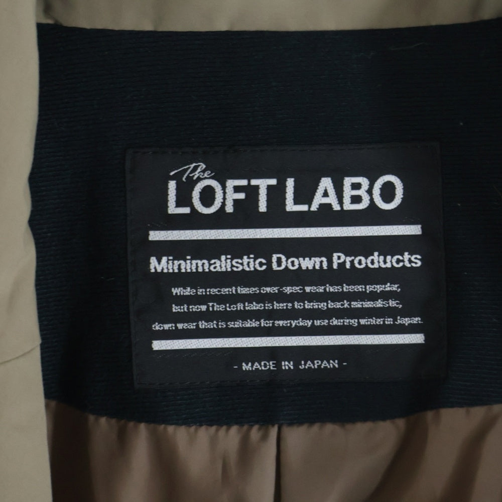 THE LOFT LABO(ザロフトラボ) LOOKY-2 ルッキー2 ウエストベルト ダブルブレスト フロントスナップ リップストップ ダウンコート ベージュ TL20FJK37