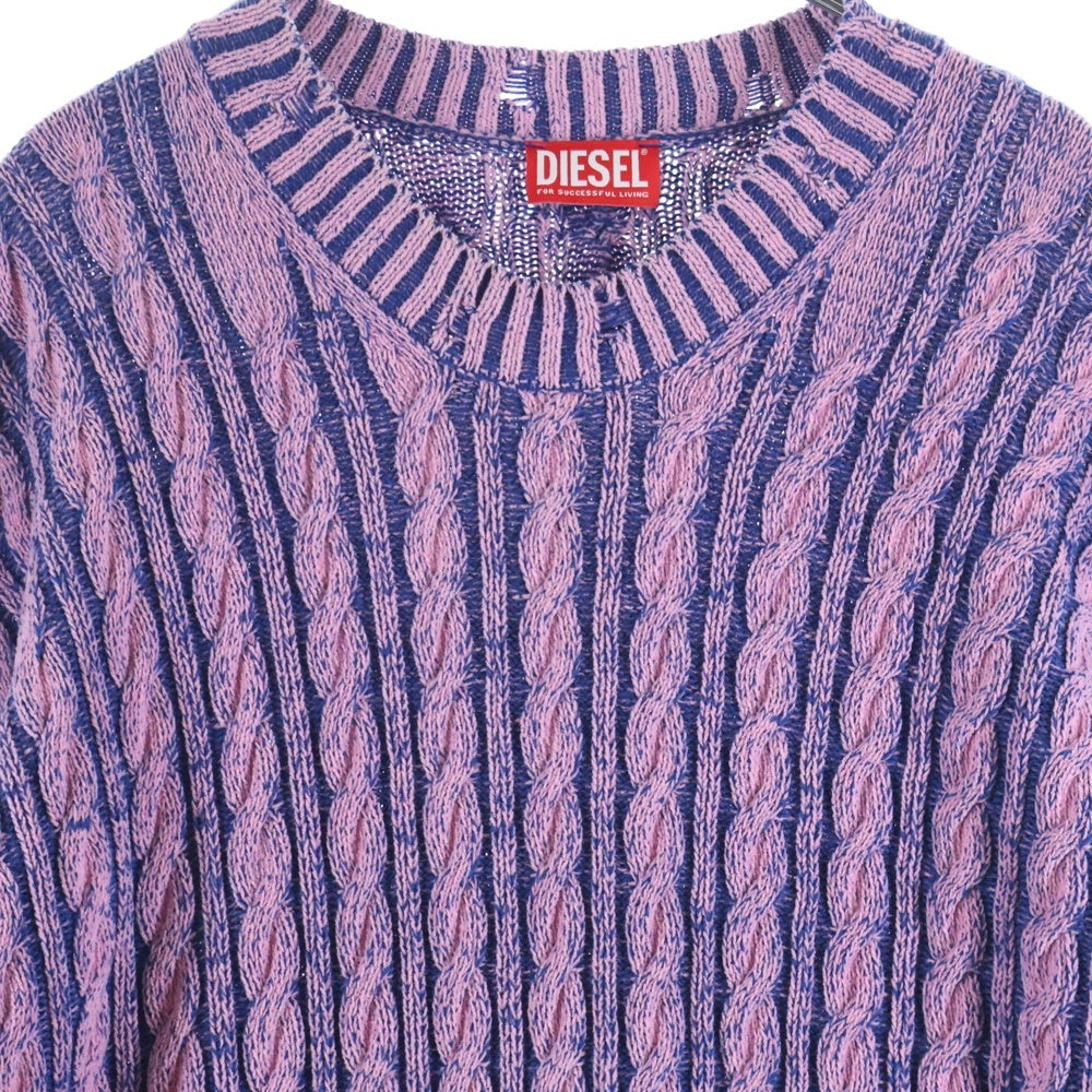 DIESEL(ディーゼル) M-PANTESSE エムパンテス クルーネックプルオーバー コットンニットセーター ピンク レディース A11492