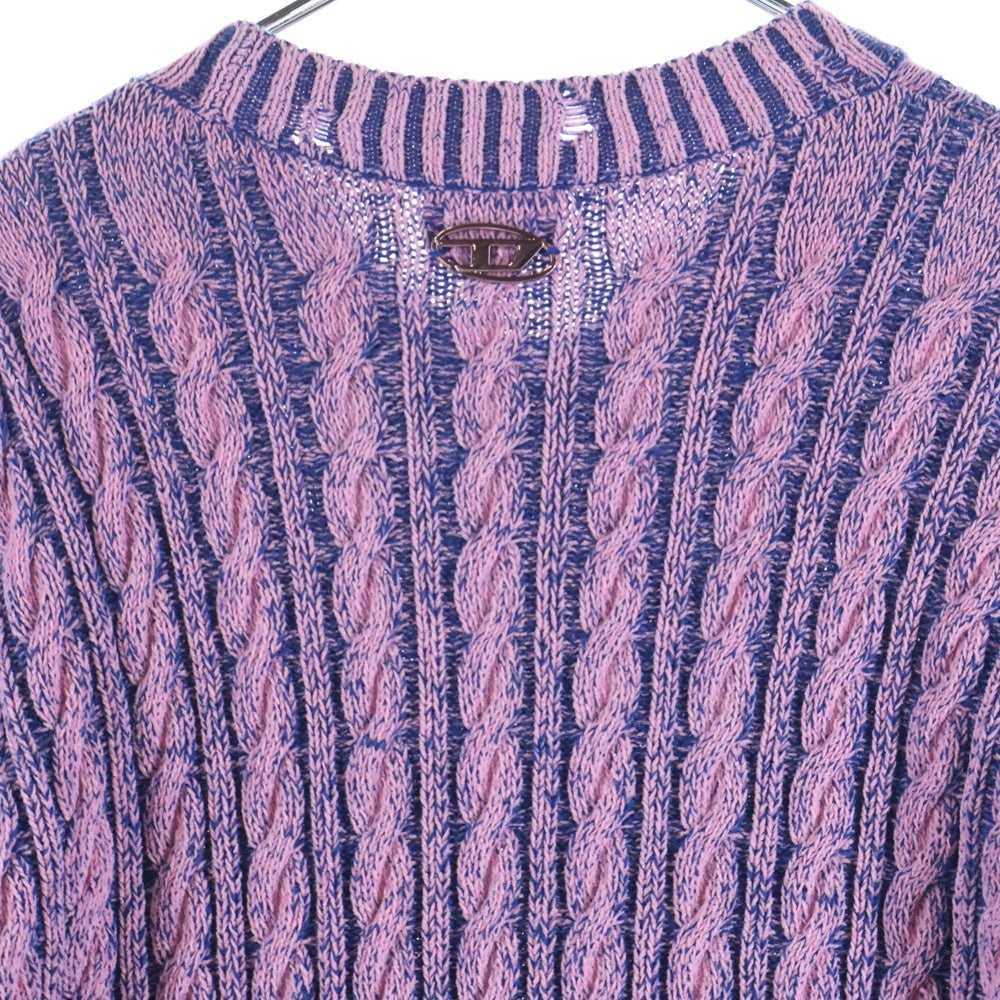 DIESEL(ディーゼル) M-PANTESSE エムパンテス クルーネックプルオーバー コットンニットセーター ピンク レディース A11492