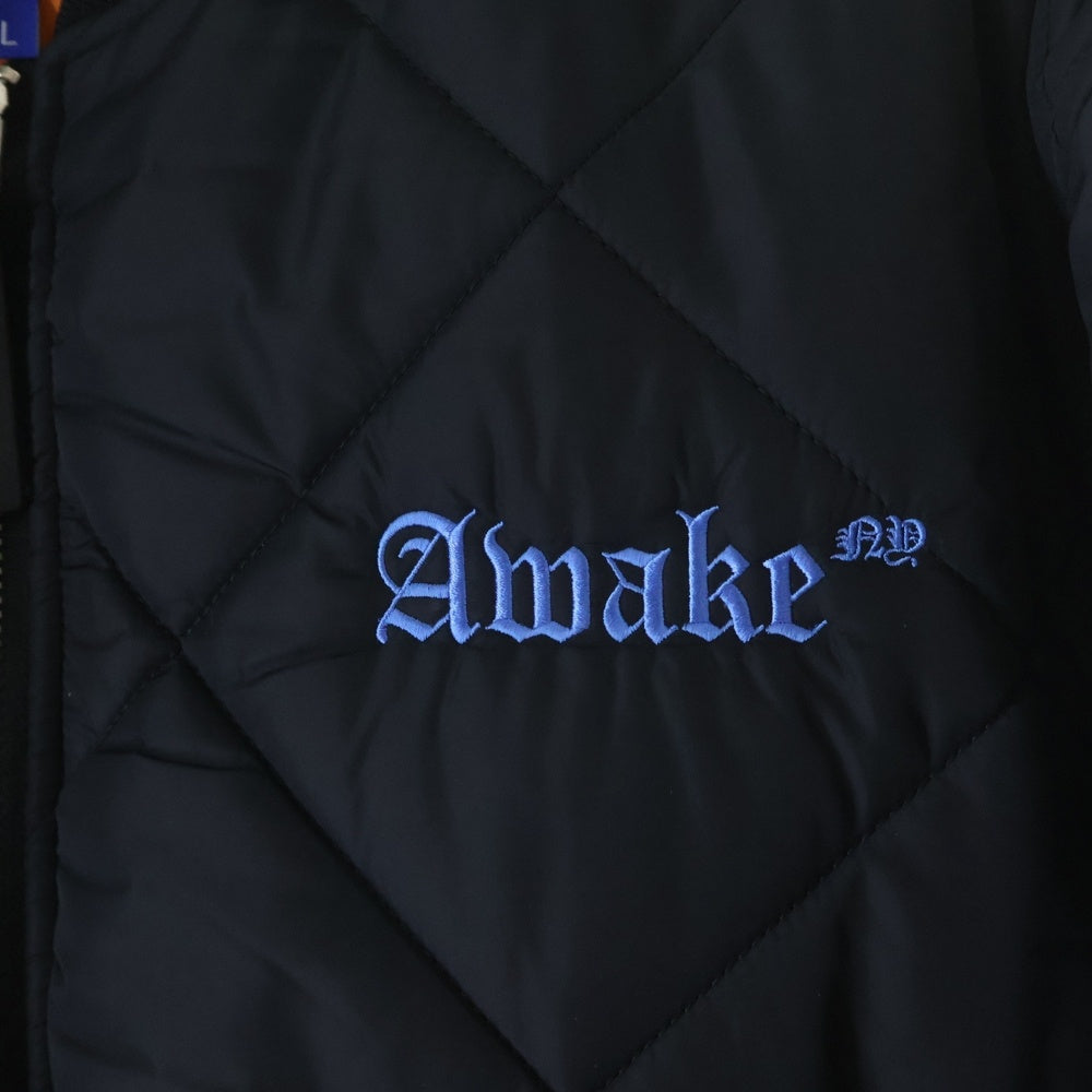 AWAKE NY(アウェイク ニューヨーク) 22AW QUILTED PATCH BOMBER JACKET キルティング パッチ ジップアップボンバージャケット ブラック