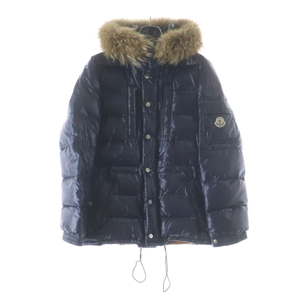 MONCLER(モンクレール) ROD ロッド ロゴワッペン ファー マルチポケット ダウンジャケット ネイビー 44502/91/68950