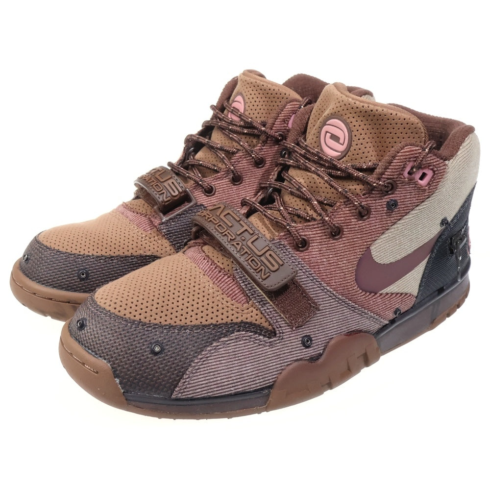NIKE(ナイキ) ×TRAVIS SCOTT AIR TRAINER 1 トラヴィススコット エアトレーナー ミッドカットスニーカー US10/28cm ブラウン DR7515-200