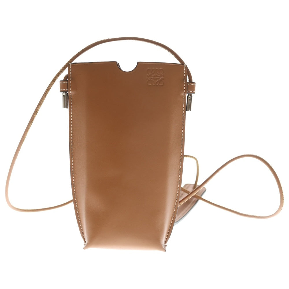 LOEWE(ロエベ) アナグラムデザイン ゲートポケット レザー ショルダーバッグ ブラウン C650Z42X34 レディース