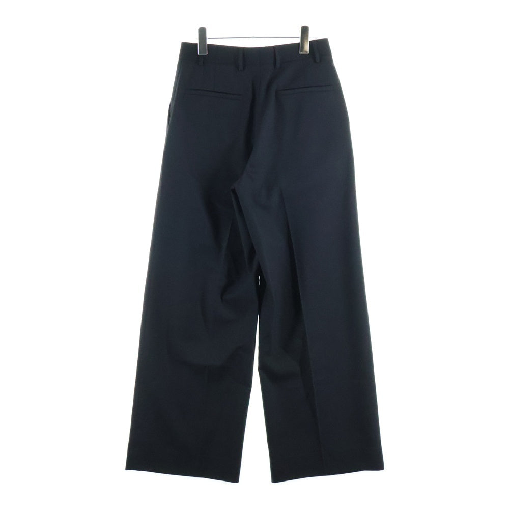 LOEWE(ロエベ) WOOL GABARDINE 2-TUCK WIDE PANTS ウールギャバジン 2タックワイドスラックスパンツ ブラック Q825331X08 レディース