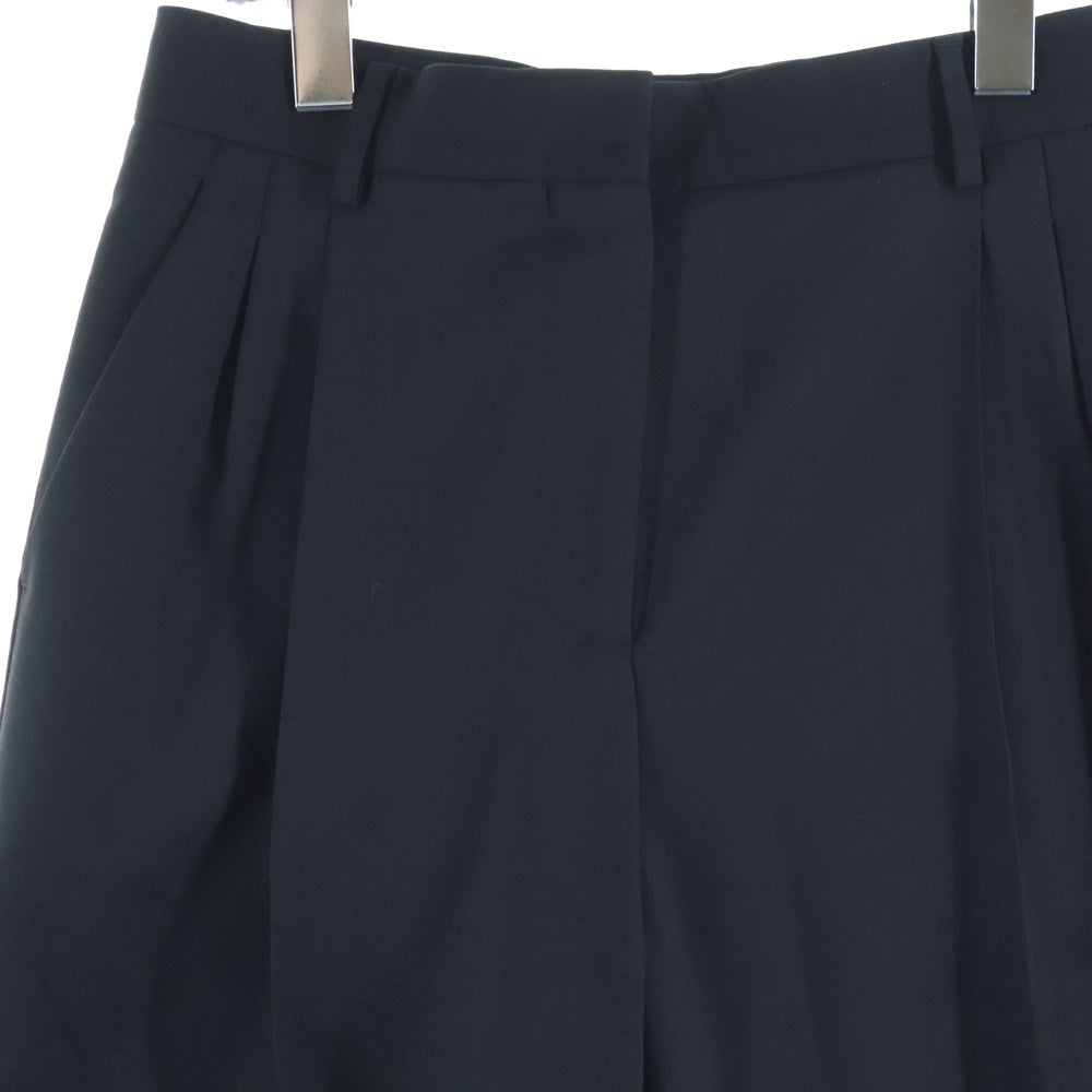 LOEWE(ロエベ) WOOL GABARDINE 2-TUCK WIDE PANTS ウールギャバジン 2タックワイドスラックスパンツ ブラック Q825331X08 レディース