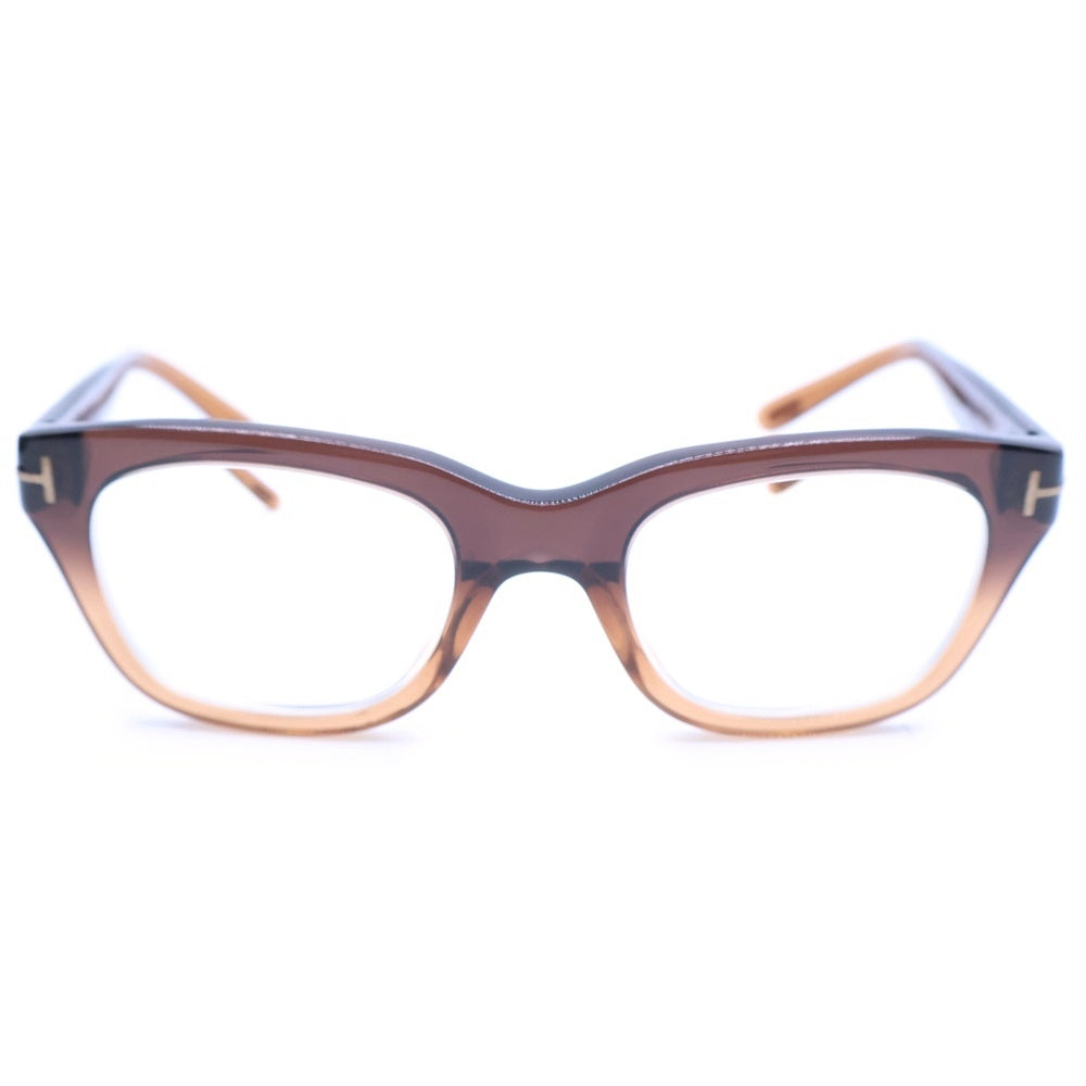 TOM FORD(トムフォード) グローバルフィット ウェリントンシェイプ Tマーク サングラス アイウェア 眼鏡 ブラウン TF5178 度入り