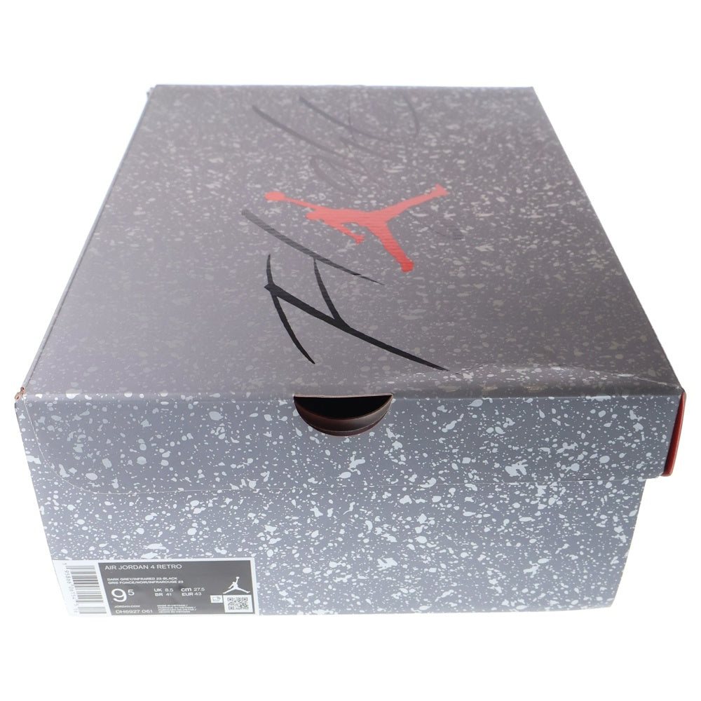 NIKE(ナイキ) AIR JORDAN 4 RETRO INFRARED23 エアジョーダン4 レトロ インフラレッド ハイカットスニーカー グレー/ブラック US9.5/27.5cm DH6927-061