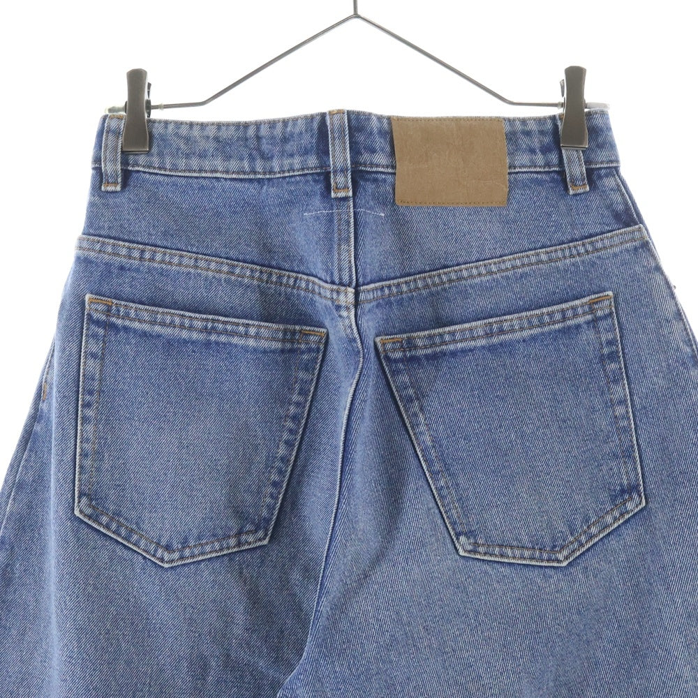 MM6 Maison Margiela(エムエムシックスメゾンマルジェラ) 24SS センターシーム ジップフライワイドデニムパンツ ジーンズ レディース インディゴ S52LA0230 S30589