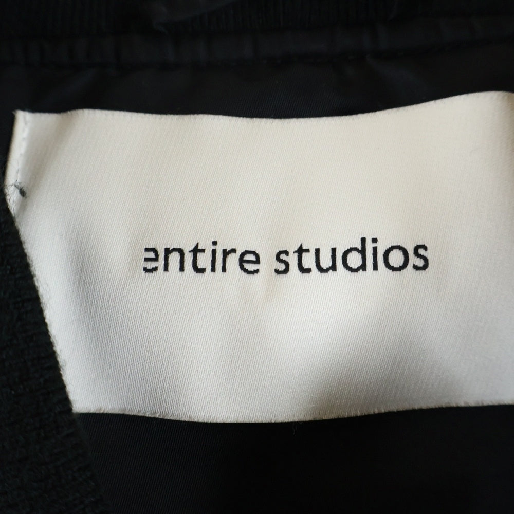 entire studios(エンタイア スタジオ) 25SS BROAD BOMBER ナイロン キルティング ジップアップ ボンバー ジャケット ブラック ES2540