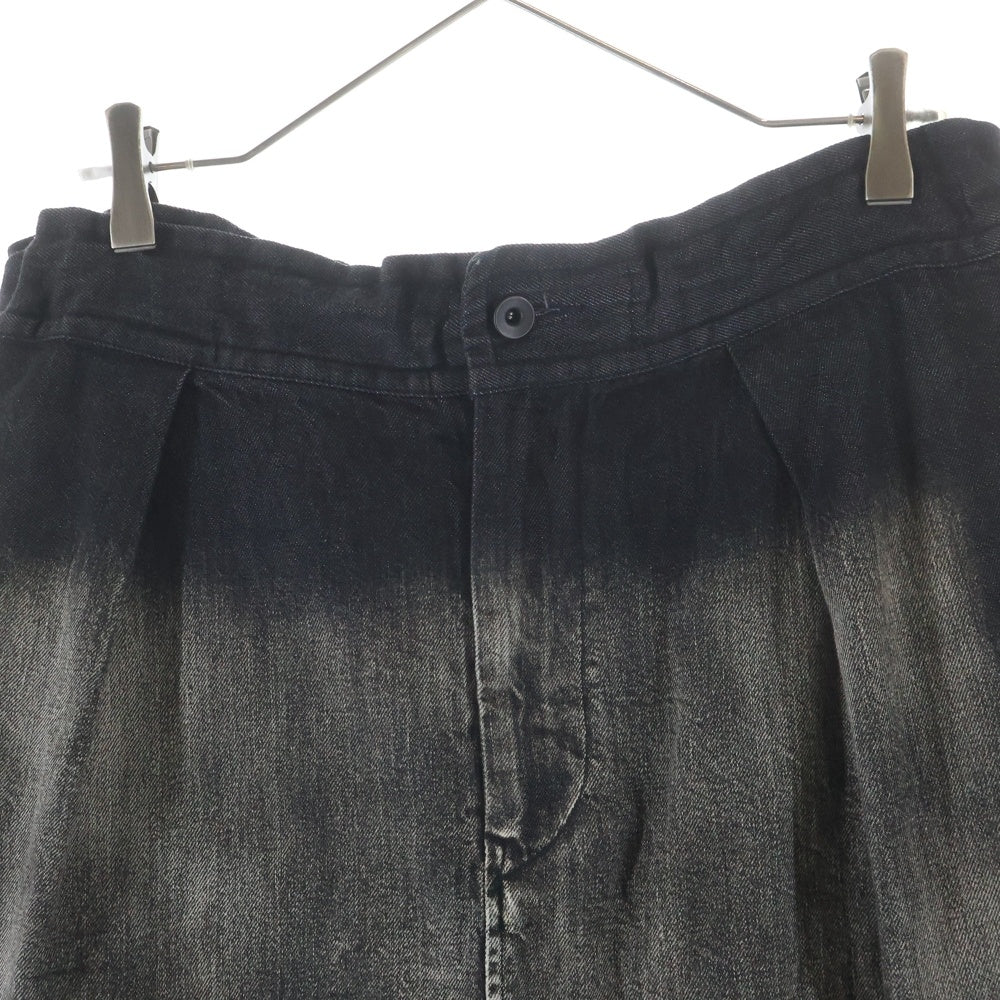 Y's(ワイズ) 25AW SPOTTED DENIM SIDE POCKET STRAIGHT SKIRT ストップド サイドポケット デニムスカート レディース ブラック YL-S95-005