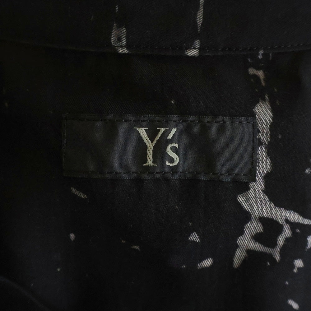 Y's(ワイズ) 25AW ANGEL PRINT DUNGAREE TWILL SHIRT エンジェル プリント ダンガリー ツイル ドレスシャツ レディース ブラック YL-D02-205