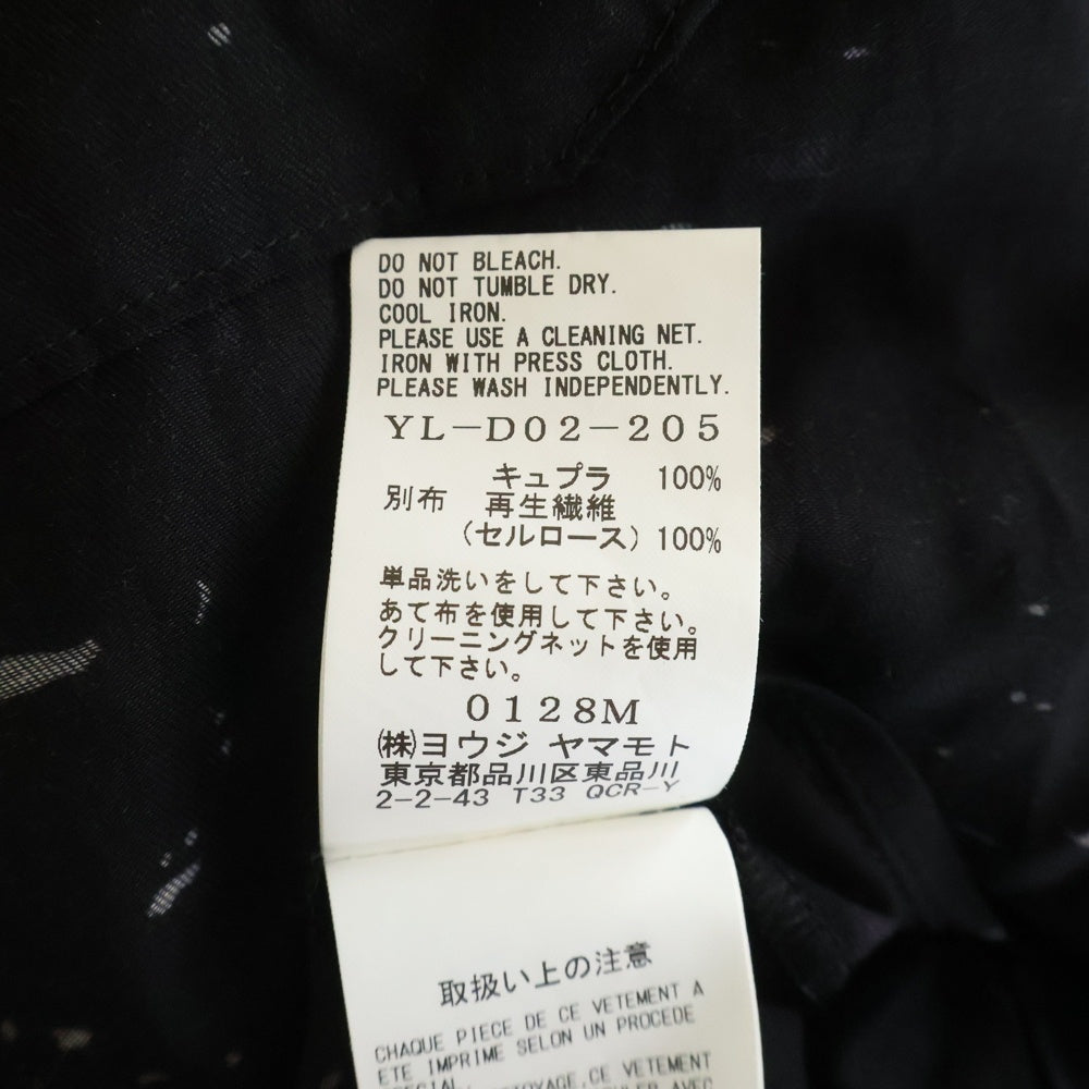 Y's(ワイズ) 25AW ANGEL PRINT DUNGAREE TWILL SHIRT エンジェル プリント ダンガリー ツイル ドレスシャツ レディース ブラック YL-D02-205
