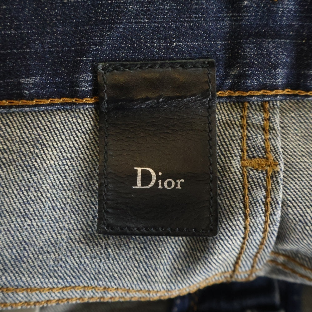 Dior HOMME(ディオールオム) 07AW JAKE ダメージ加工 ボタンフライ スキニーデニムパンツ ジーンズ インディゴ