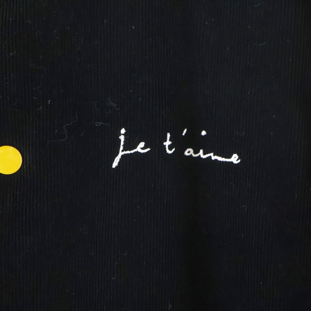 SAINT LAURENT PARIS(サンローランパリ) 17AW フロント刺繍 コーデュロイ スタジアムジャンパー バーシティジャケット スタジャン ブラック 485686 Y006R