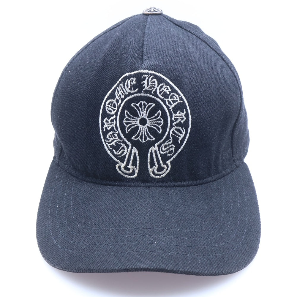 CHROME HEARTS(クロムハーツ) BASEBALL TRUCKER CAP ホースシュー刺繍 ベースボール トラッカーキャップ 帽子 ブラック