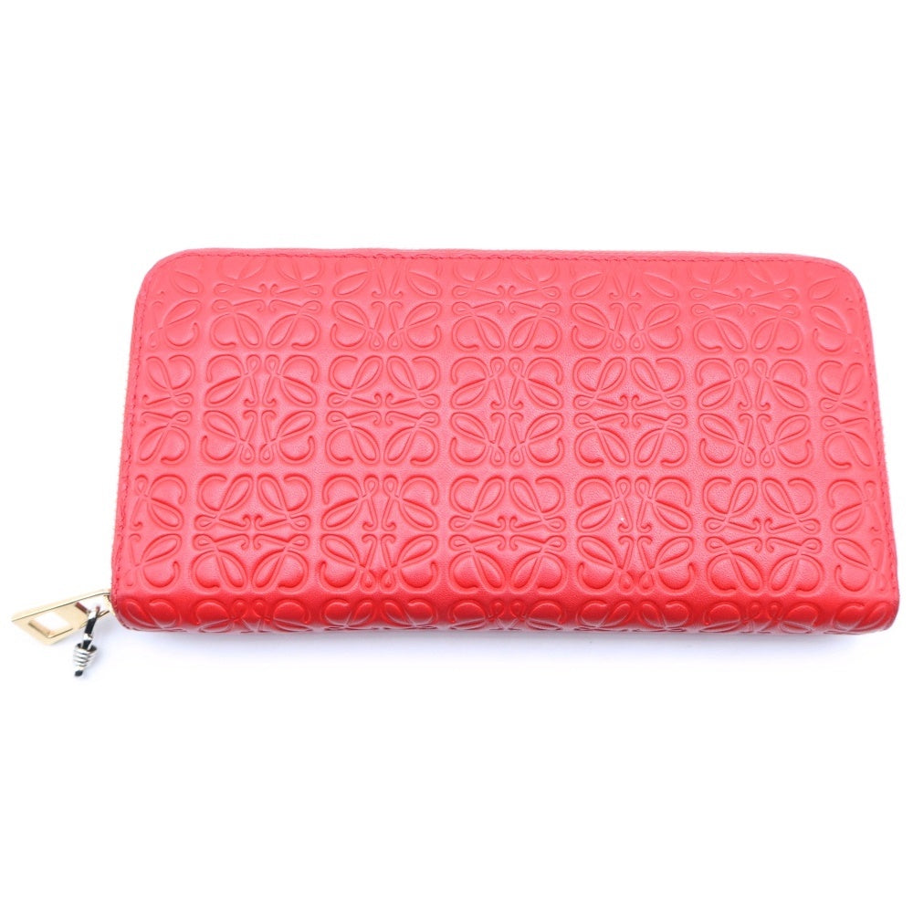 LOEWE(ロエベ) リピート アナグラム ラウンドジップ ロング ウォレット 長財布 レッド 107N55.F13 レディース
