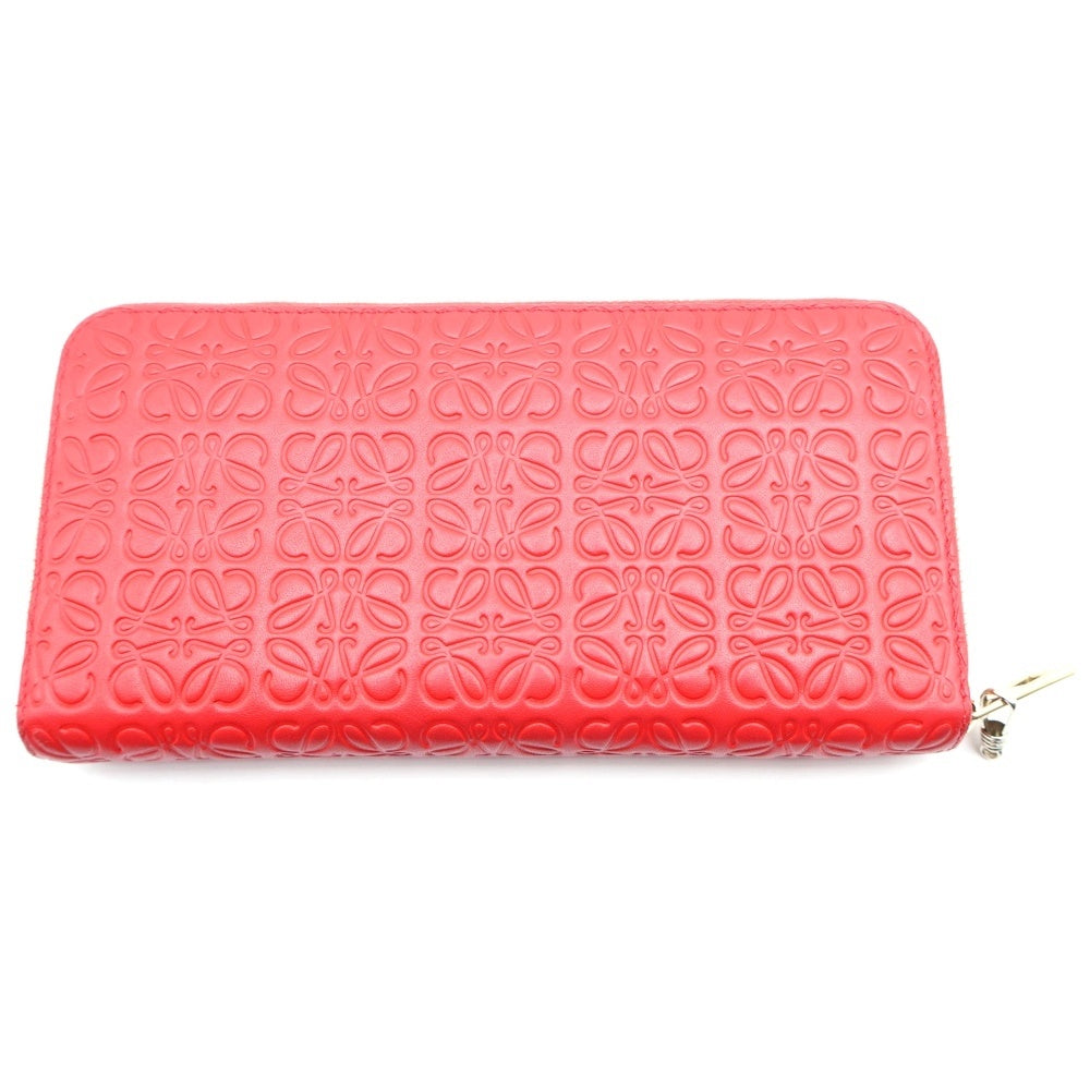 LOEWE(ロエベ) リピート アナグラム ラウンドジップ ロング ウォレット 長財布 レッド 107N55.F13 レディース