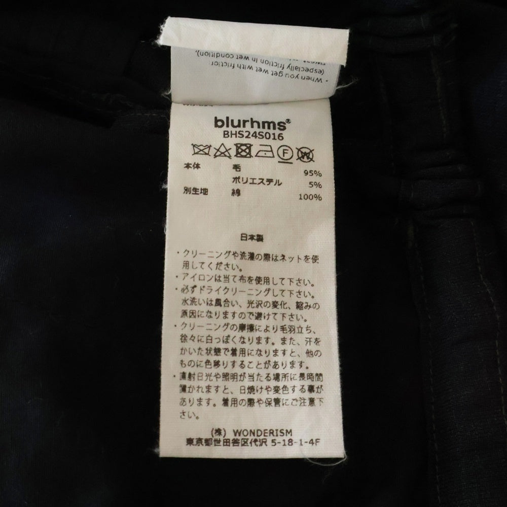blurhms(ブラームス) 24SS WOOL VOILE SIDE SEAMLESS SLACKS ウール ボイル サイド シームレス スラックス パンツ グレー BHS24S016