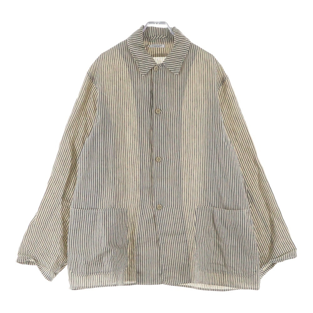 MAATEE&SONS(マーティーアンドサンズ) SHIRTS JACKET C/L/N シャツ ジャケット リネン ストライプ 長袖シャツ ベージュ MT4103-0610B