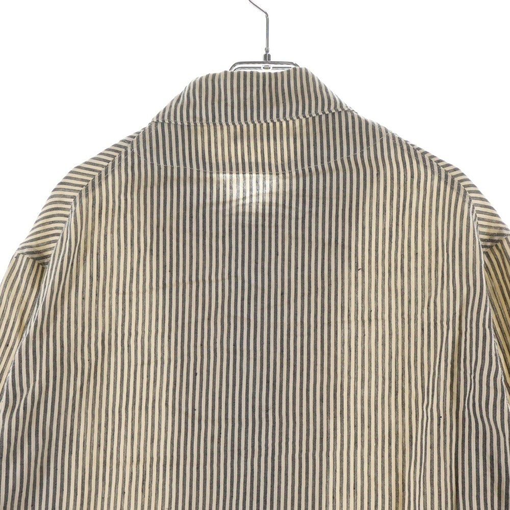 MAATEE&SONS(マーティーアンドサンズ) SHIRTS JACKET C/L/N シャツ ジャケット リネン ストライプ 長袖シャツ ベージュ MT4103-0610B
