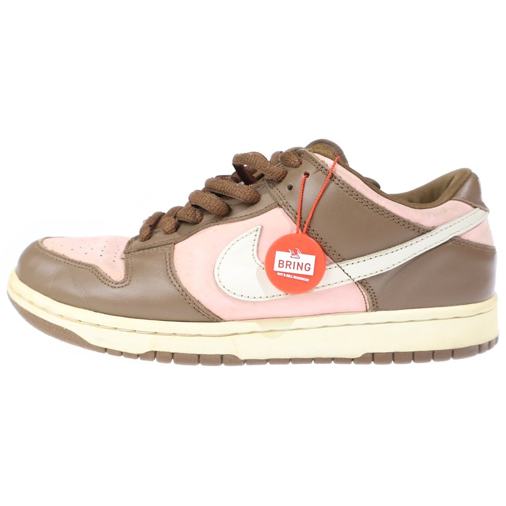 NIKE SB(ナイキエスビー) 【観賞用2005年製】 ×STUSSY DUNK LOW PRO CHERRY ダンク ロー プロ チェリー ローカットスニーカー ブラウン/ピンク US10/28cm 304292-671