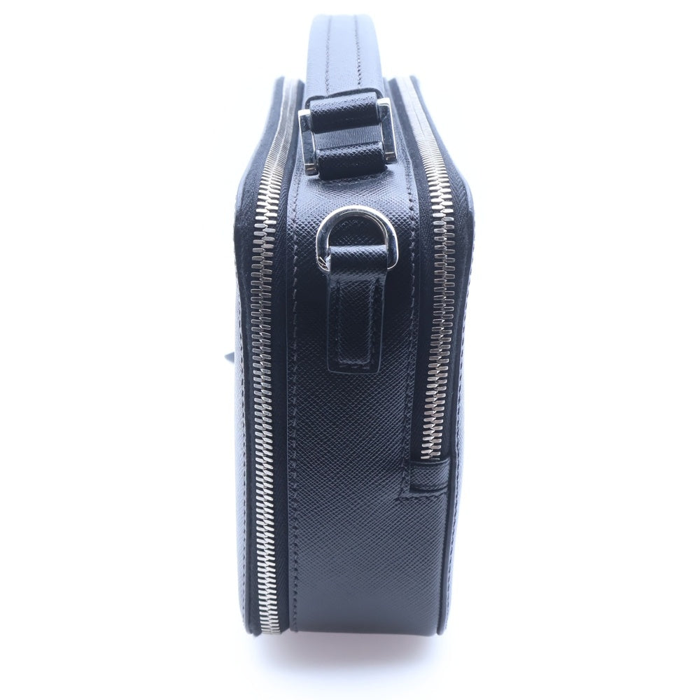 PRADA(プラダ) SAFFIANO トライアングルロゴ ブリック サフィアーノ レザー 2WAY ハンドバッグ ショルダーバッグ ブラック 2VH069 レディース