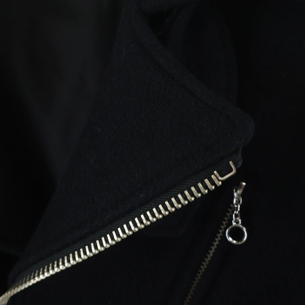 Yohji Yamamoto POUR HOMME(ヨウジヤマモト プールオム) 03AW ウール メルトン ダブルライダースジャケット ブラック HU-J24-166