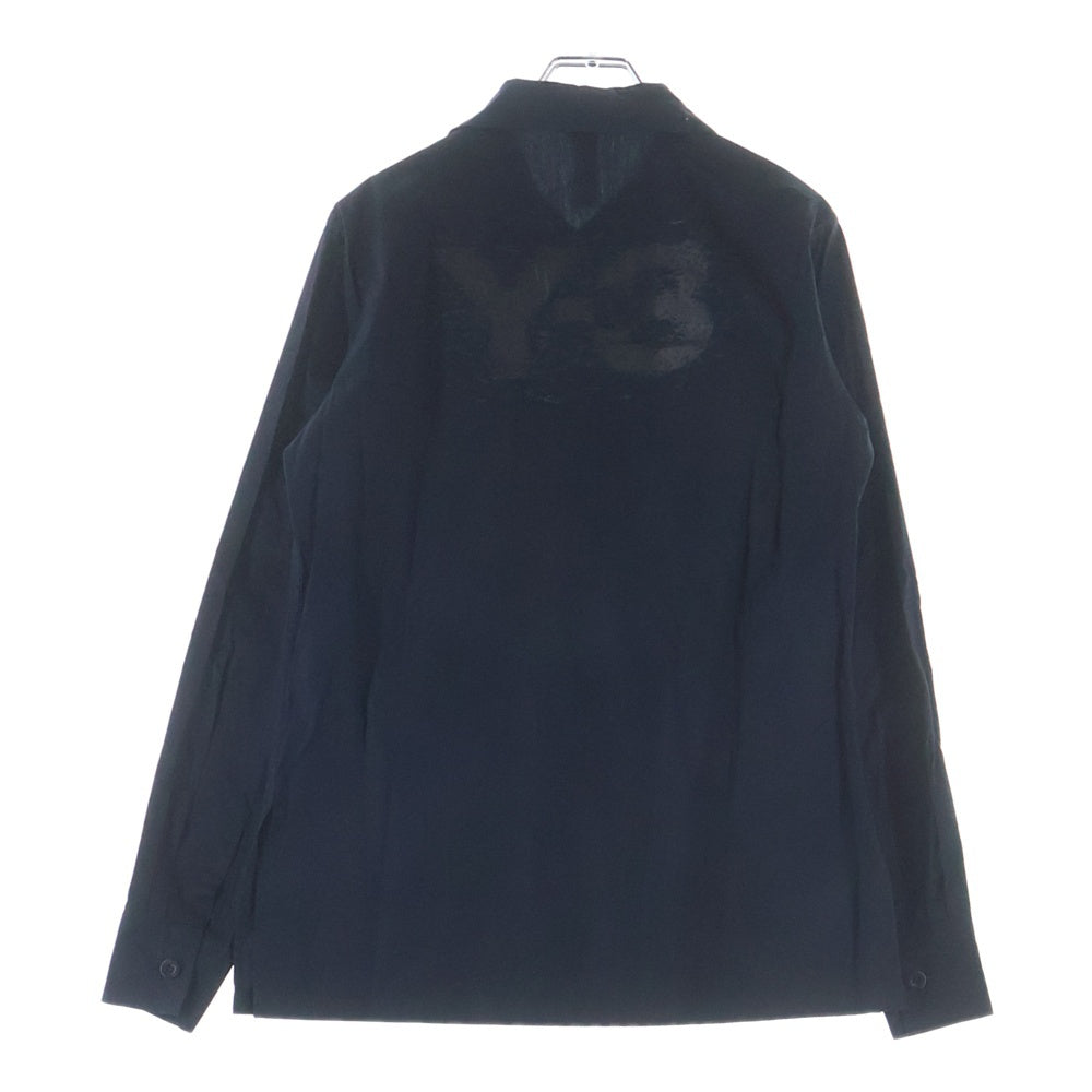 Y-3(ワイスリー) コットン バックロゴプリント 長袖シャツ ブラック BAU001