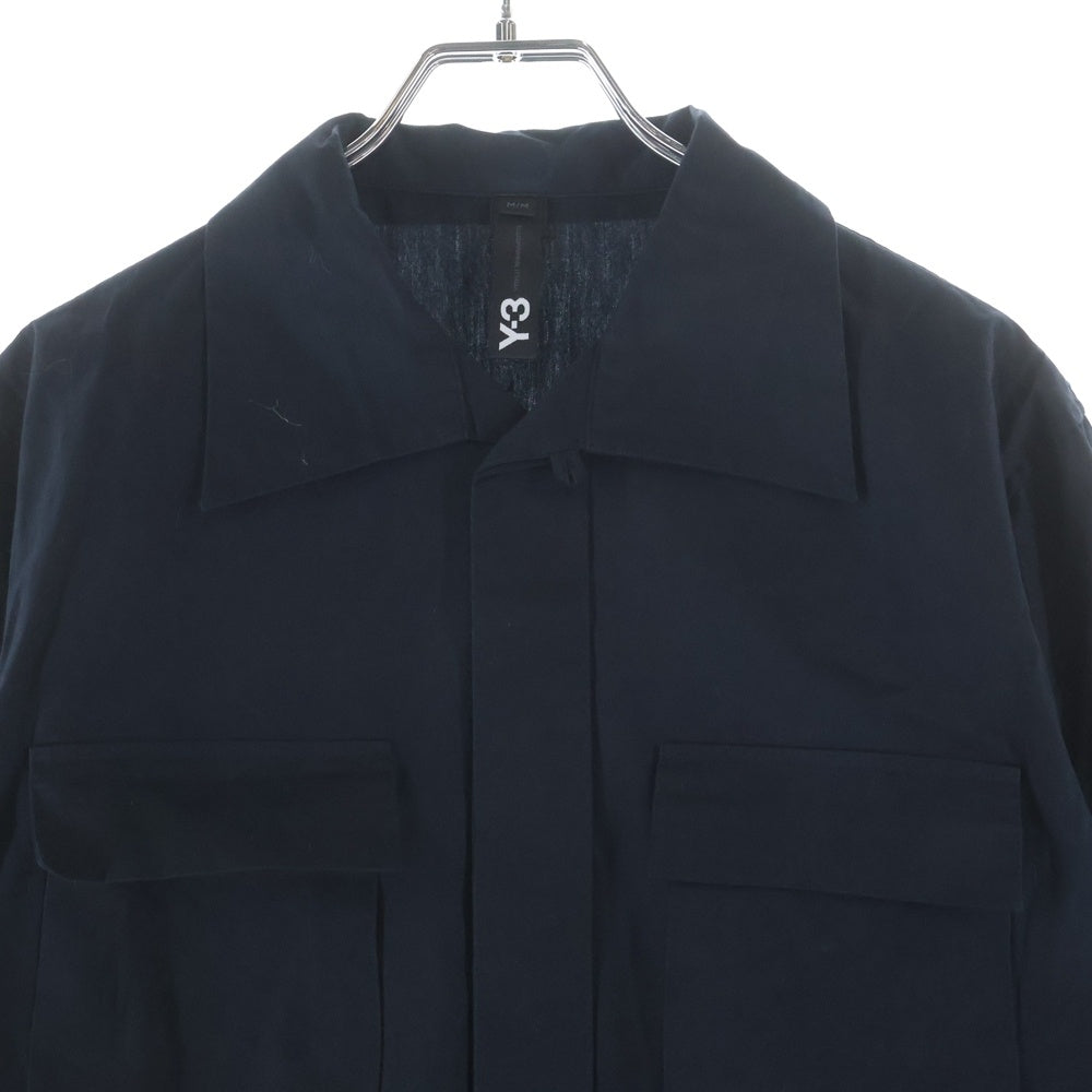 Y-3(ワイスリー) コットン バックロゴプリント 長袖シャツ ブラック BAU001
