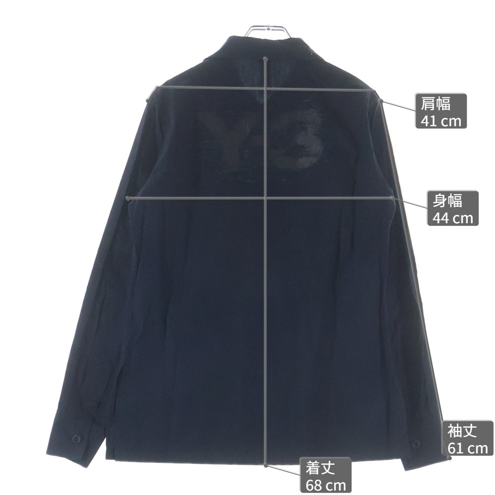 Y-3(ワイスリー) コットン バックロゴプリント 長袖シャツ ブラック BAU001
