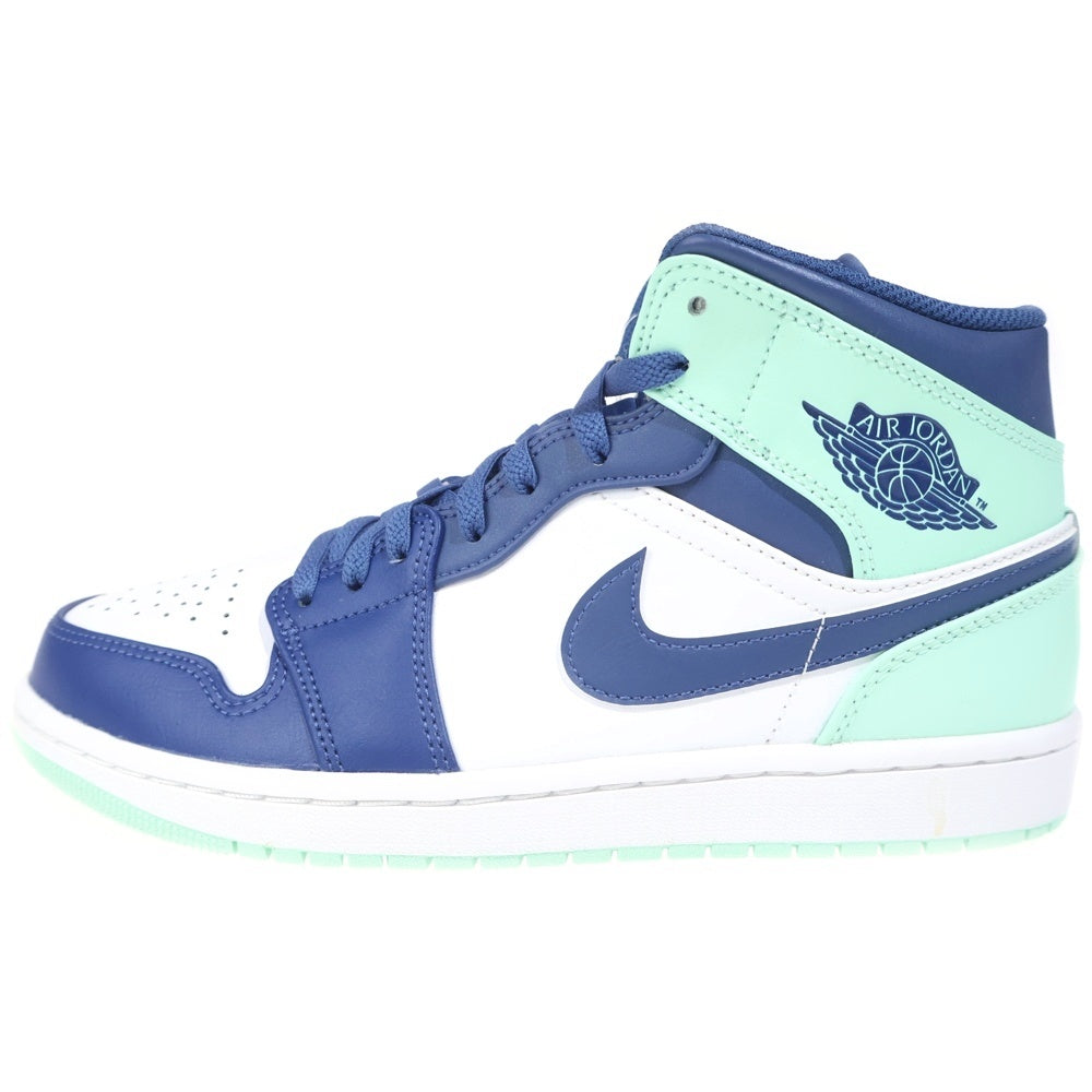 NIKE(ナイキ) AIR JORDAN 1 MID BLUE MINT エアジョーダン 1 ブルーミント ミッドカットスニーカー ホワイト/ブルー US7.5/27cm 554724-413