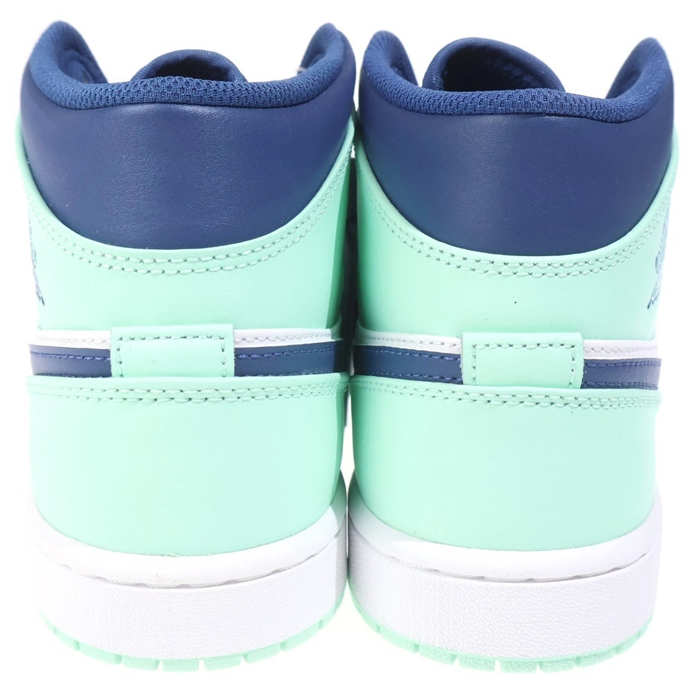 NIKE(ナイキ) AIR JORDAN 1 MID BLUE MINT エアジョーダン 1 ブルーミント ミッドカットスニーカー ホワイト/ブルー US7.5/27cm 554724-413